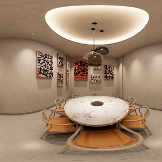 现代火锅店包房