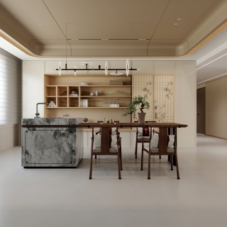 新中式三楼餐厅静态