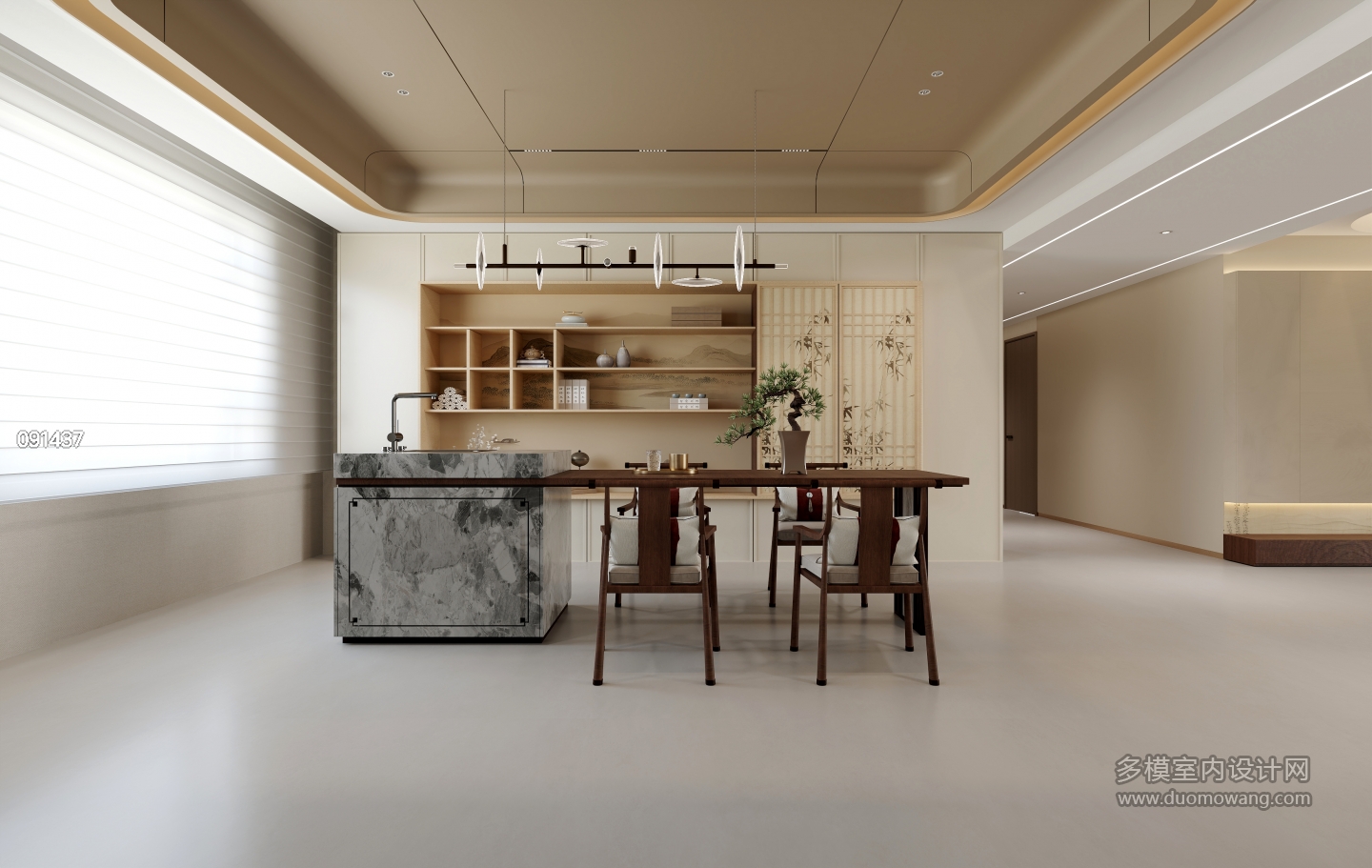 新中式三楼餐厅静态