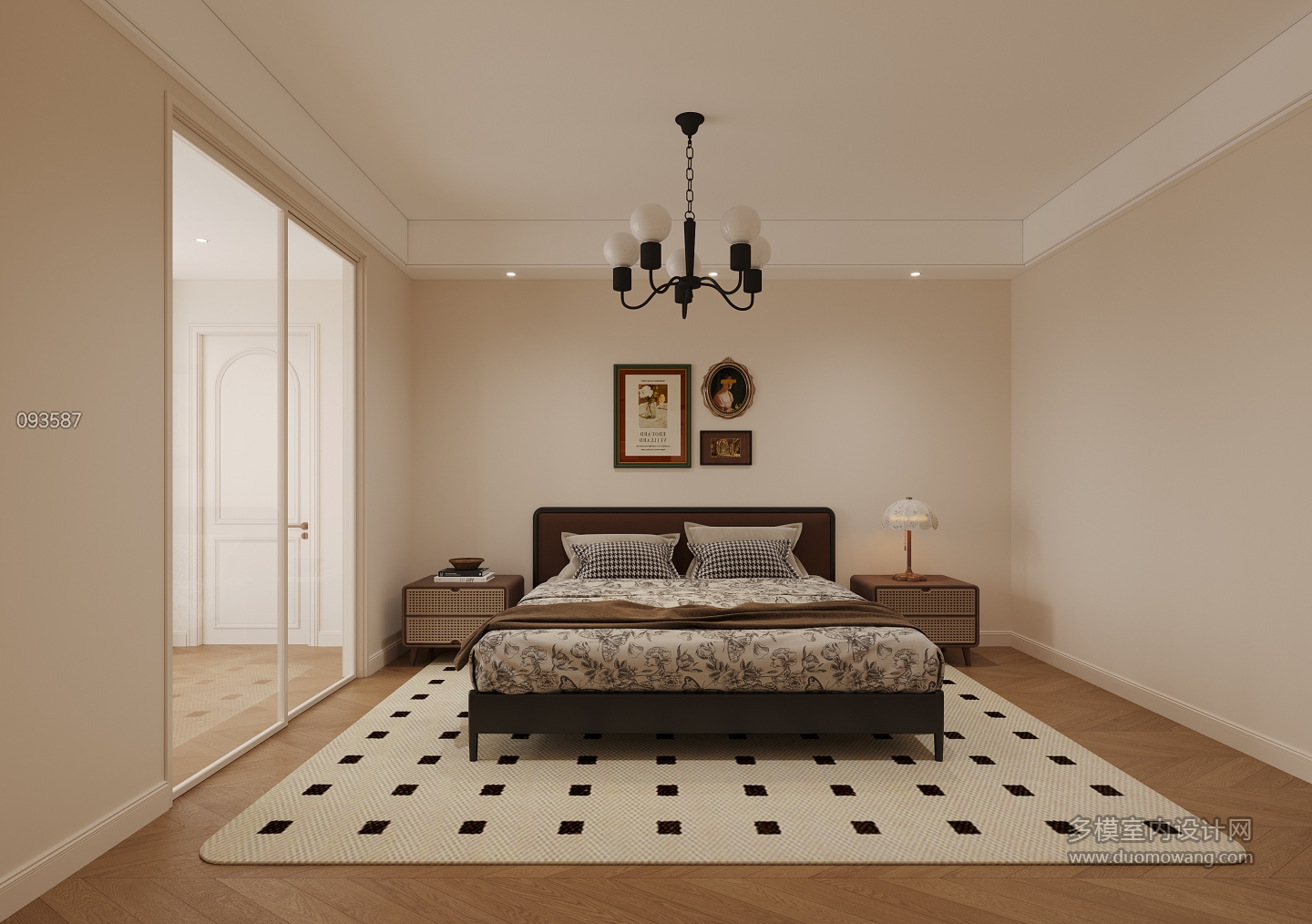 法式沙发墙后面次卧