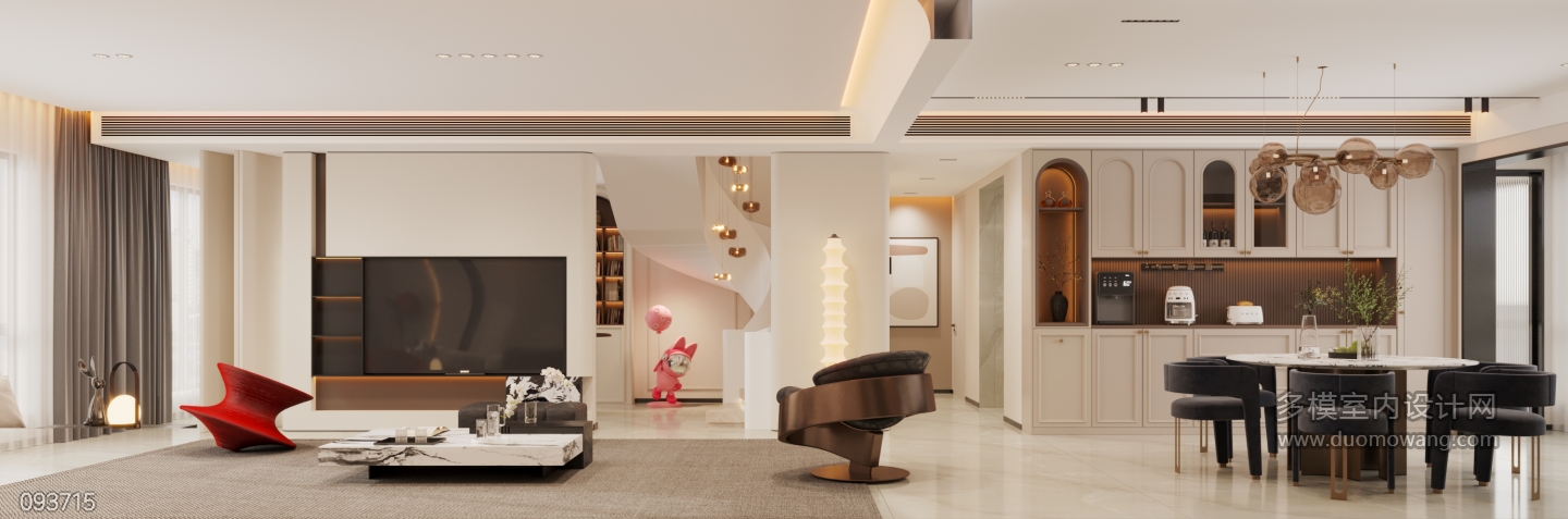 现代1楼客厅电视