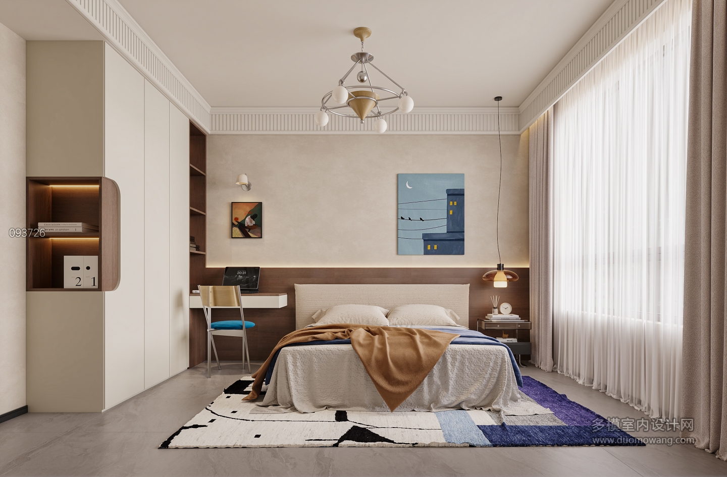 法式中古男孩房特写