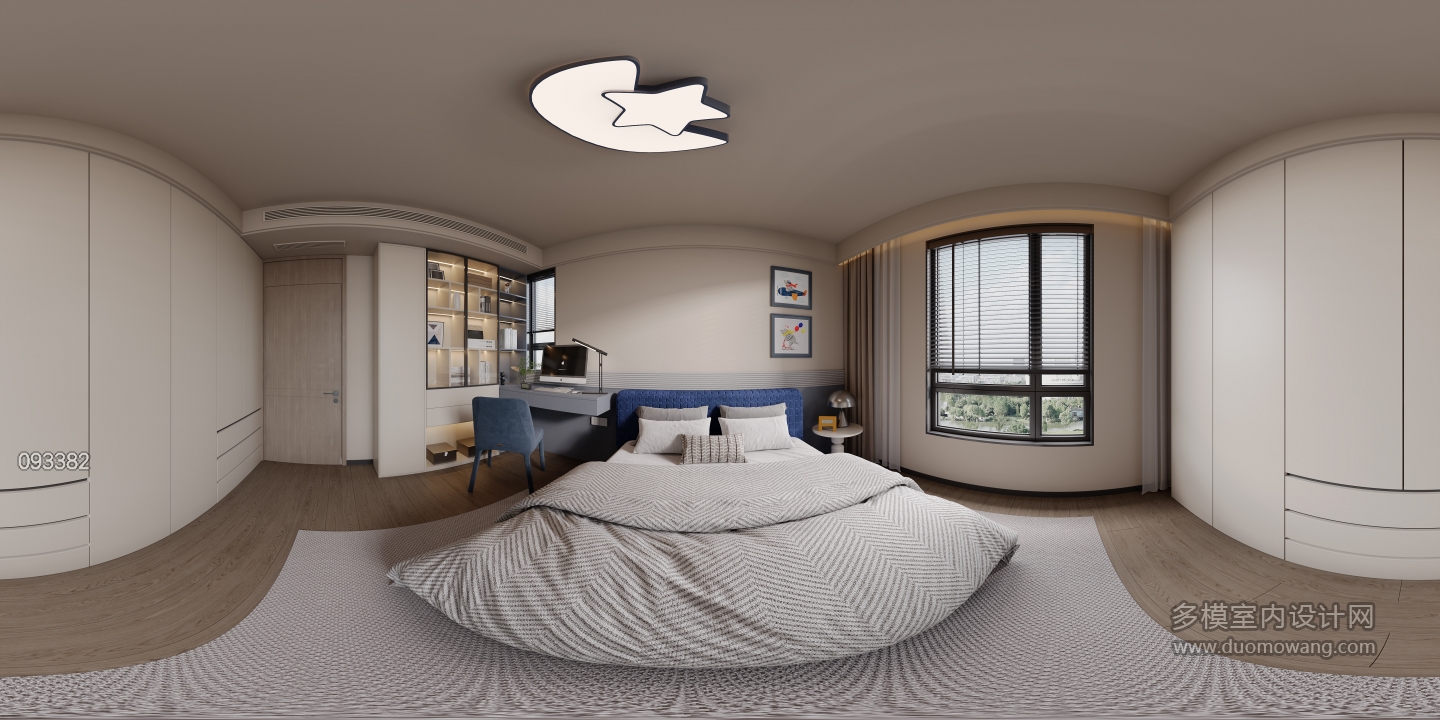 新中式2楼儿童房全景