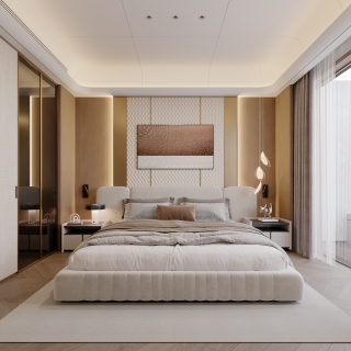 现代主卧特写