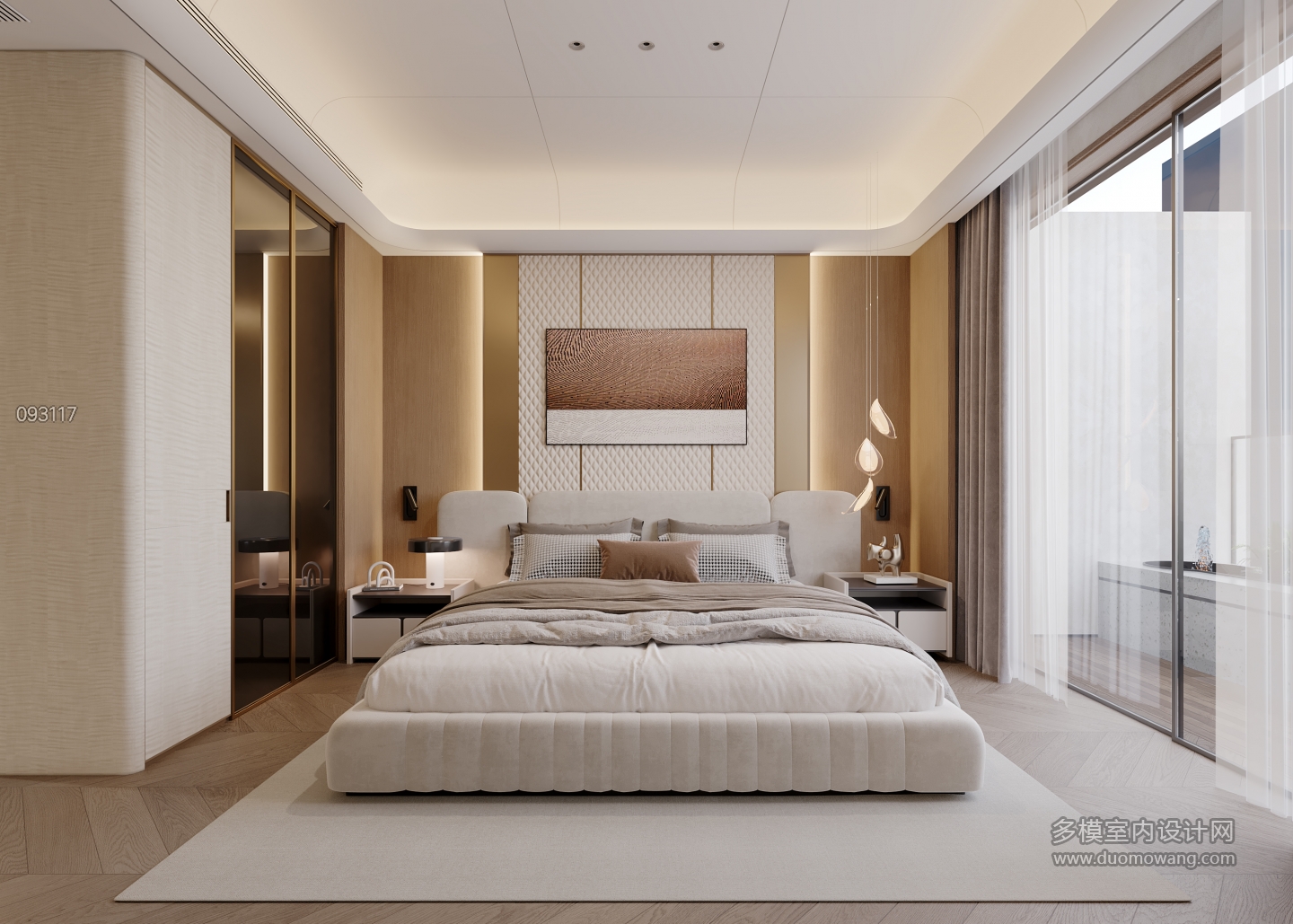 现代主卧特写