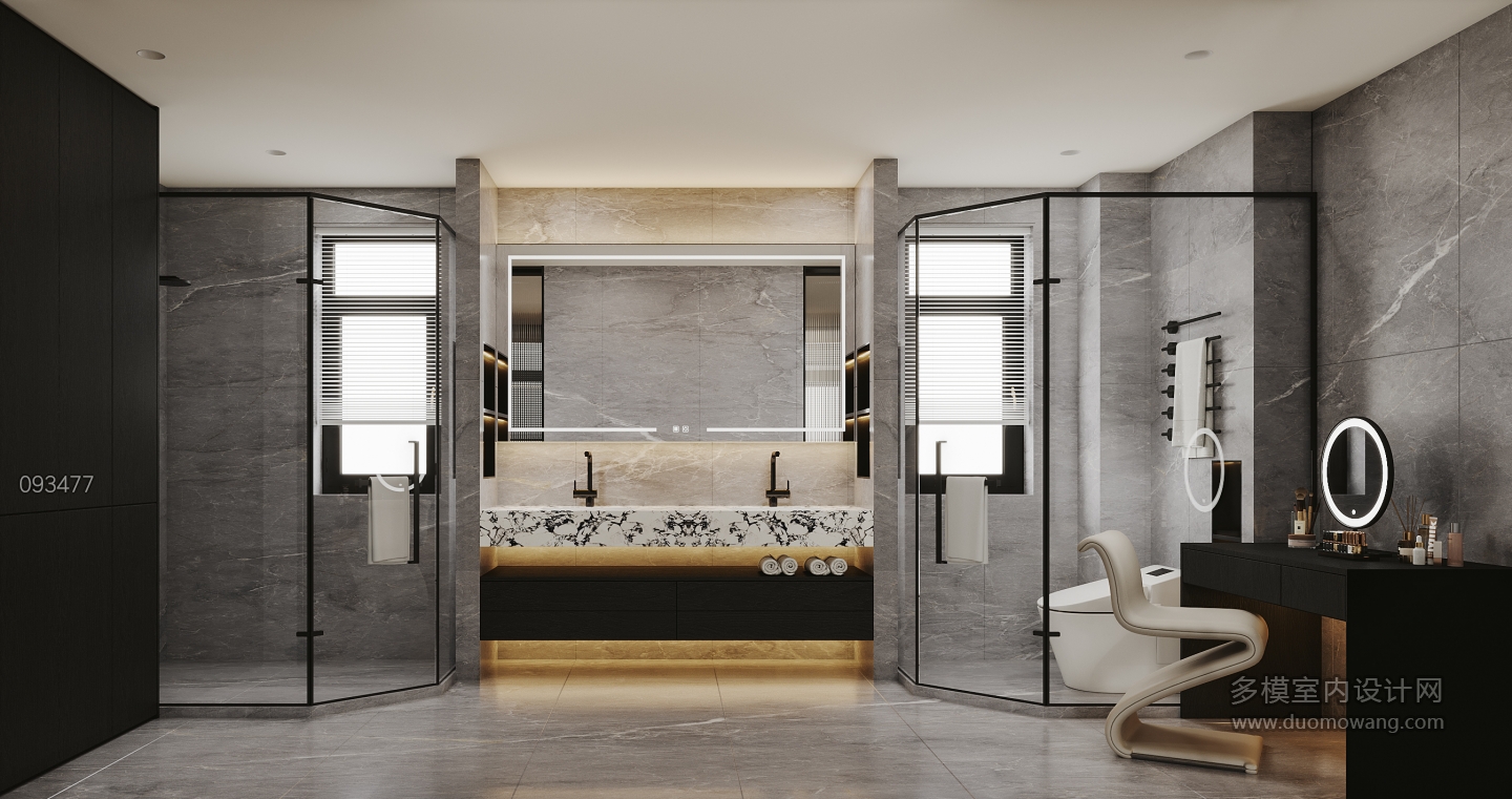 现代-卫生间特写