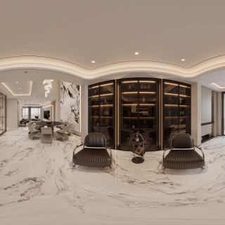 现代一层西厨全景