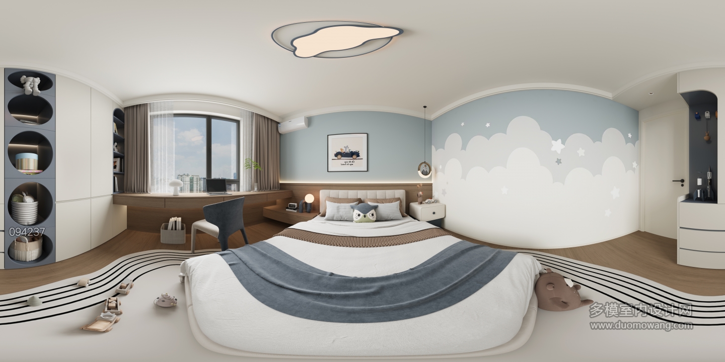 现代轻奢儿童房01全景