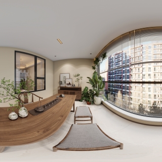 现代锻炼休闲区全景