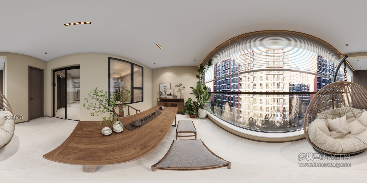 现代锻炼休闲区全景