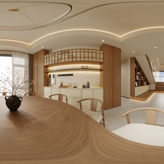 新中式宋式餐厅全景