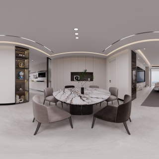 现代黑白灰餐厅