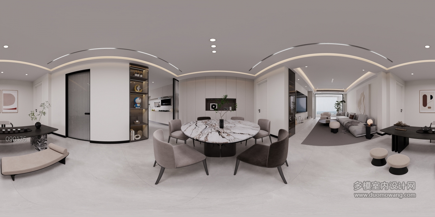 现代黑白灰餐厅