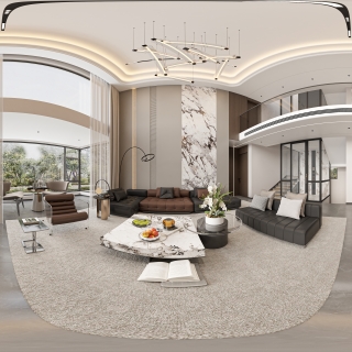 现代一楼挑空客厅 360