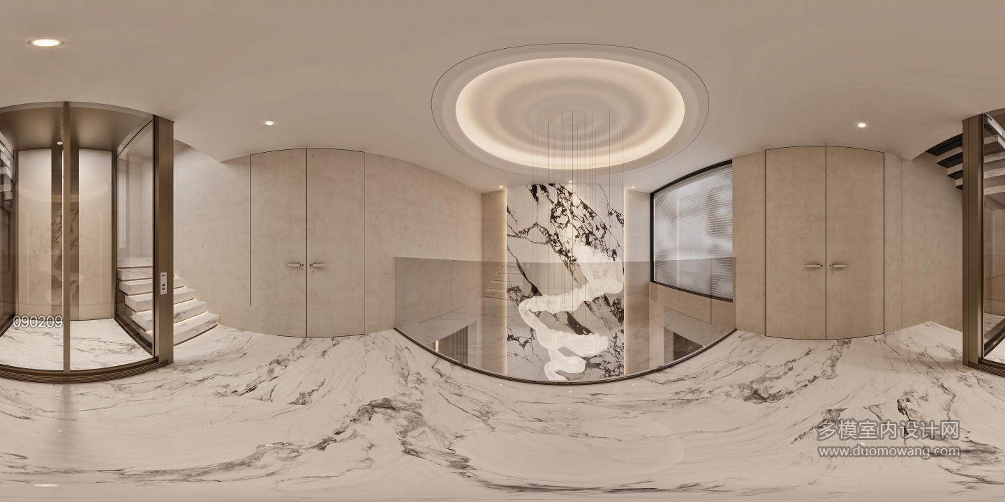 现代二层挑空全景