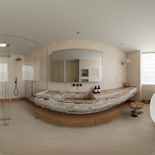 中古风女孩房卫生间360