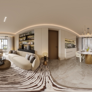 现代客餐厅全景