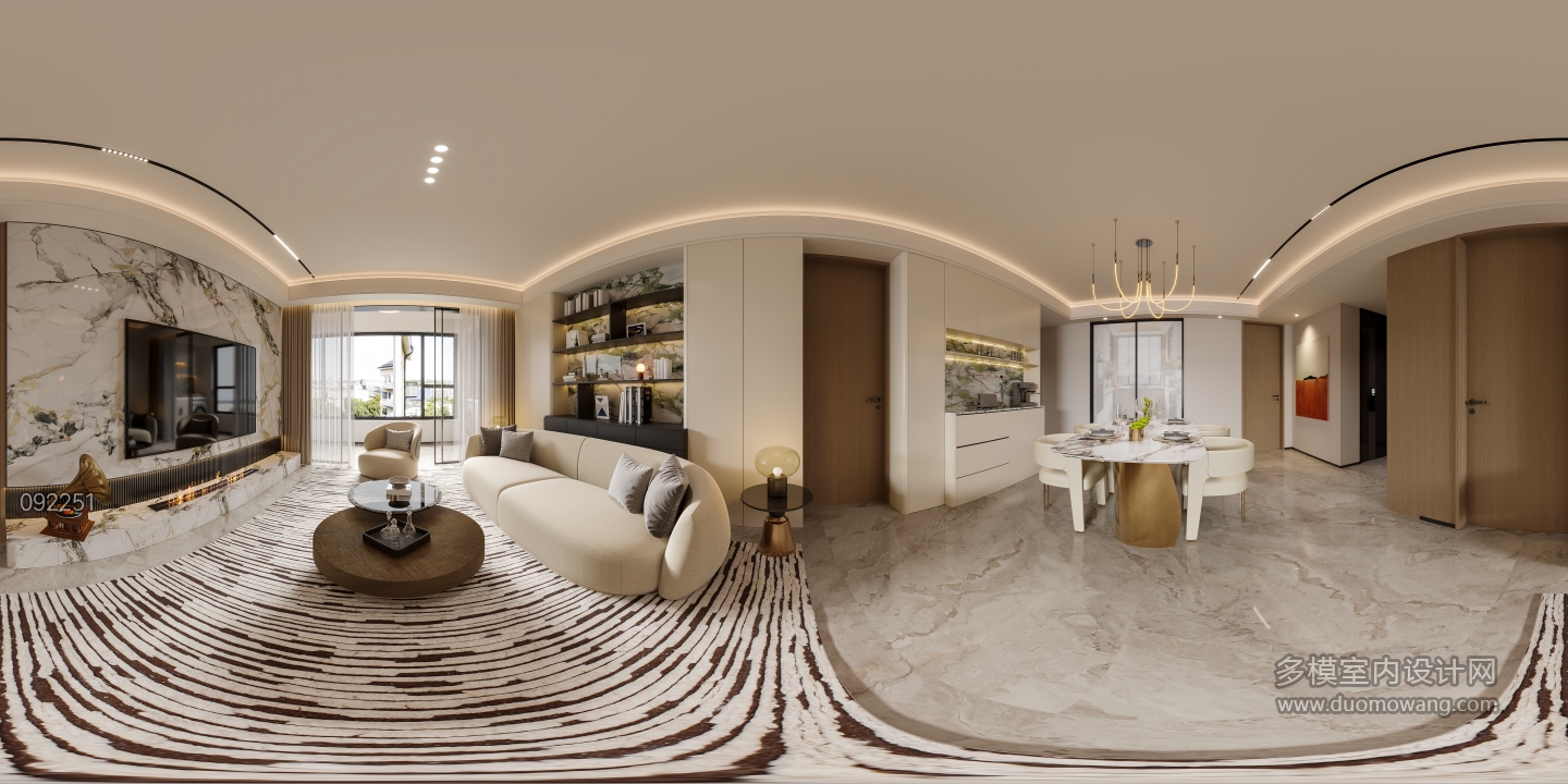 现代客餐厅全景