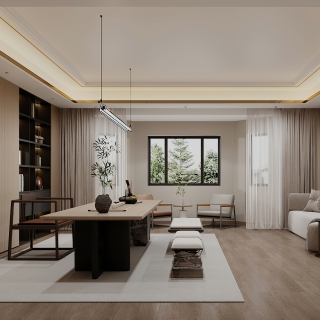 现代轻奢二楼茶室静态