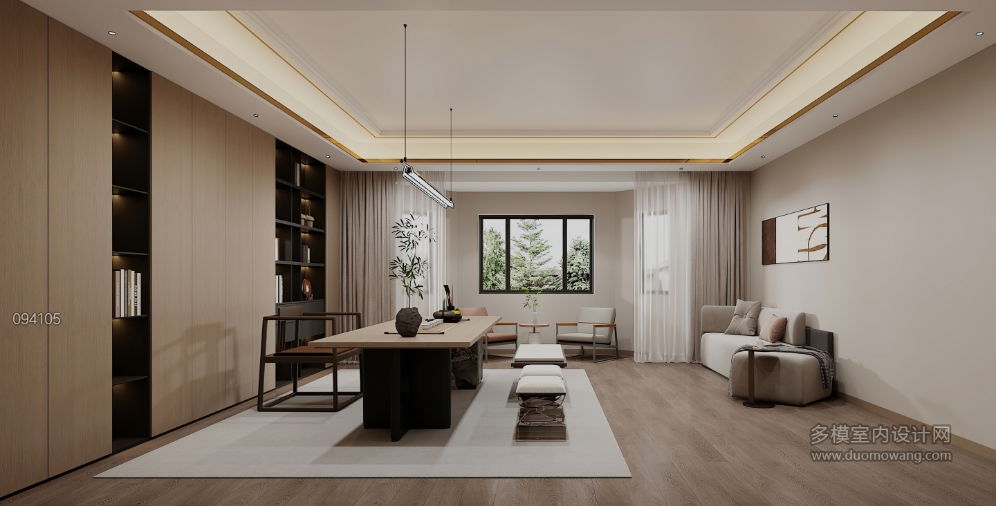 现代轻奢二楼茶室静态