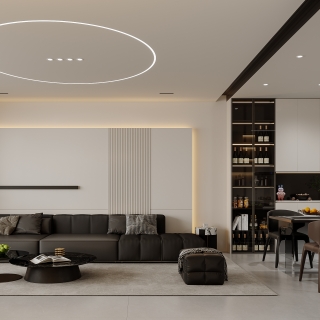 现代客厅沙发背景墙方案一