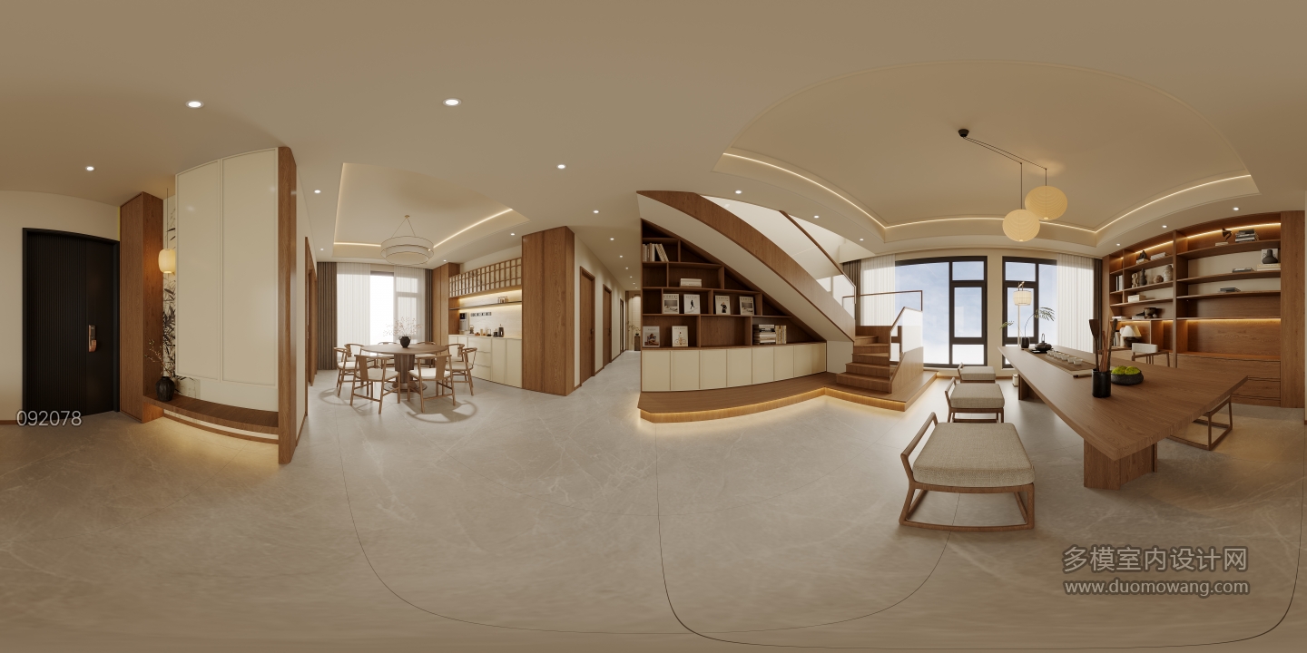 新中式宋式客厅全景