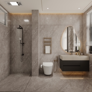 现代四层次卧2卫生间特写