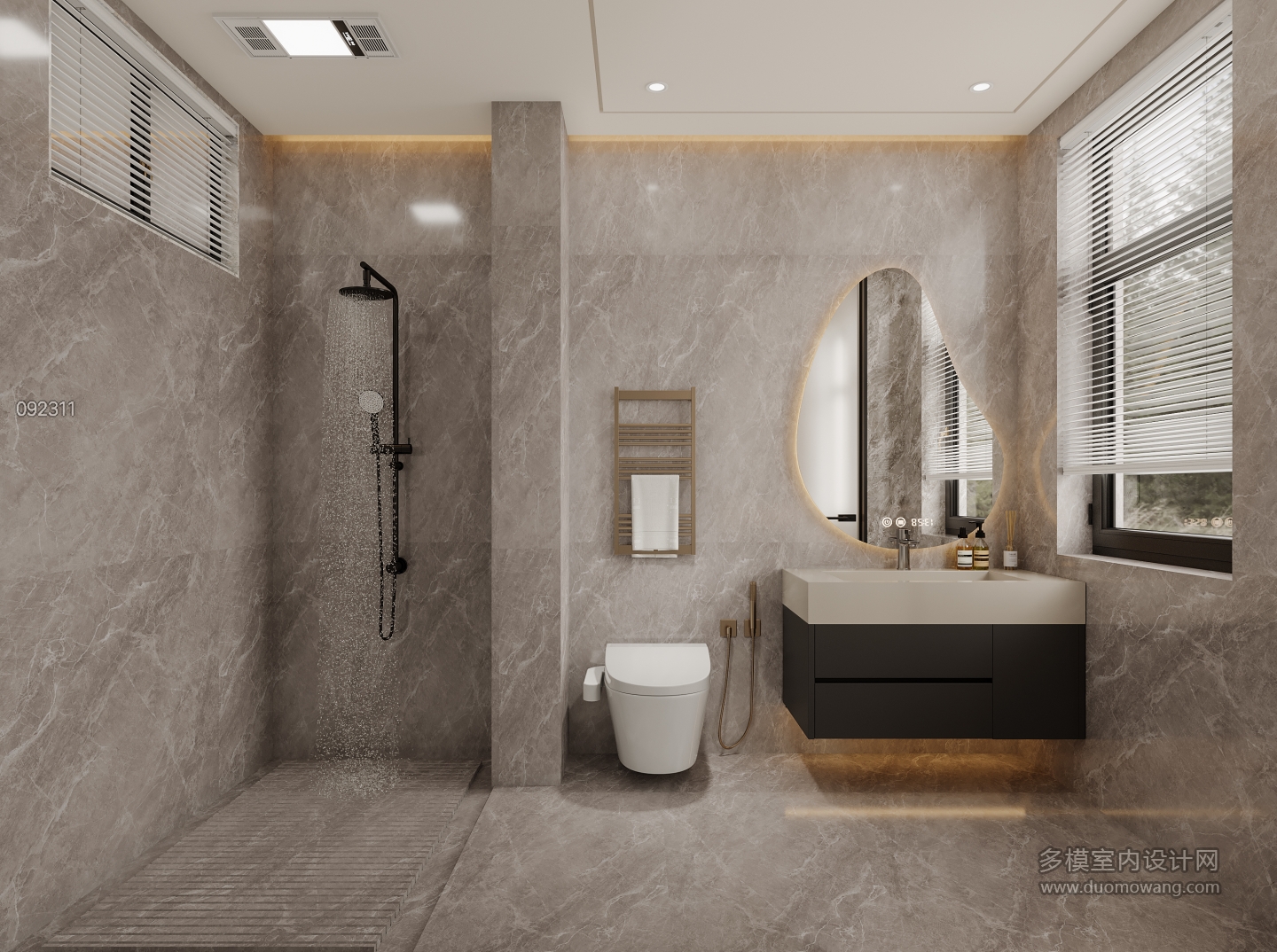 现代四层次卧2卫生间特写