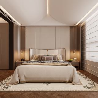现代三层主卧特写