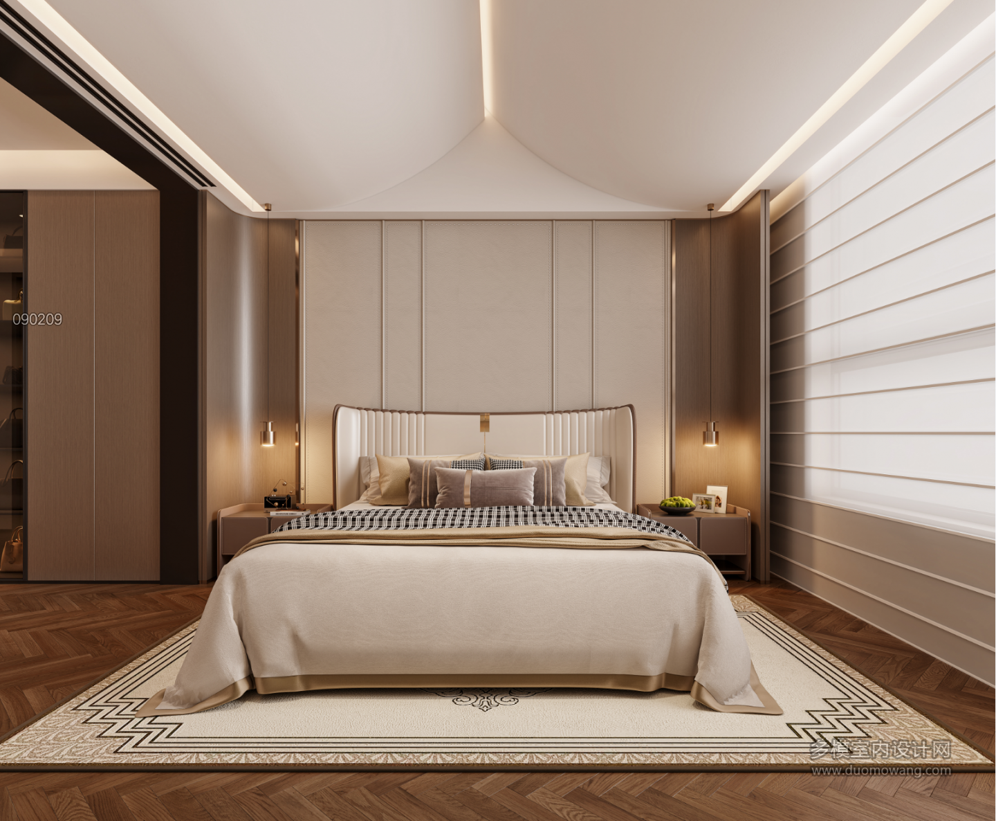 现代三层主卧特写