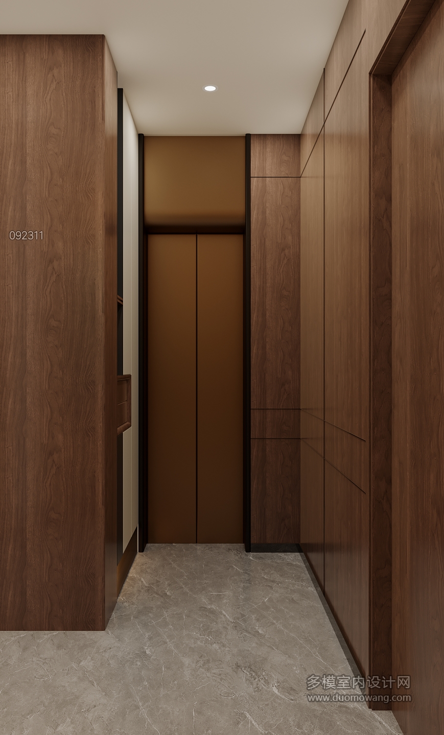 现代四层电梯特写