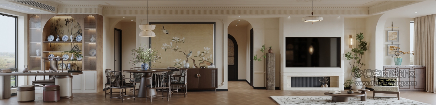 法式中国风 客餐厅 单张2