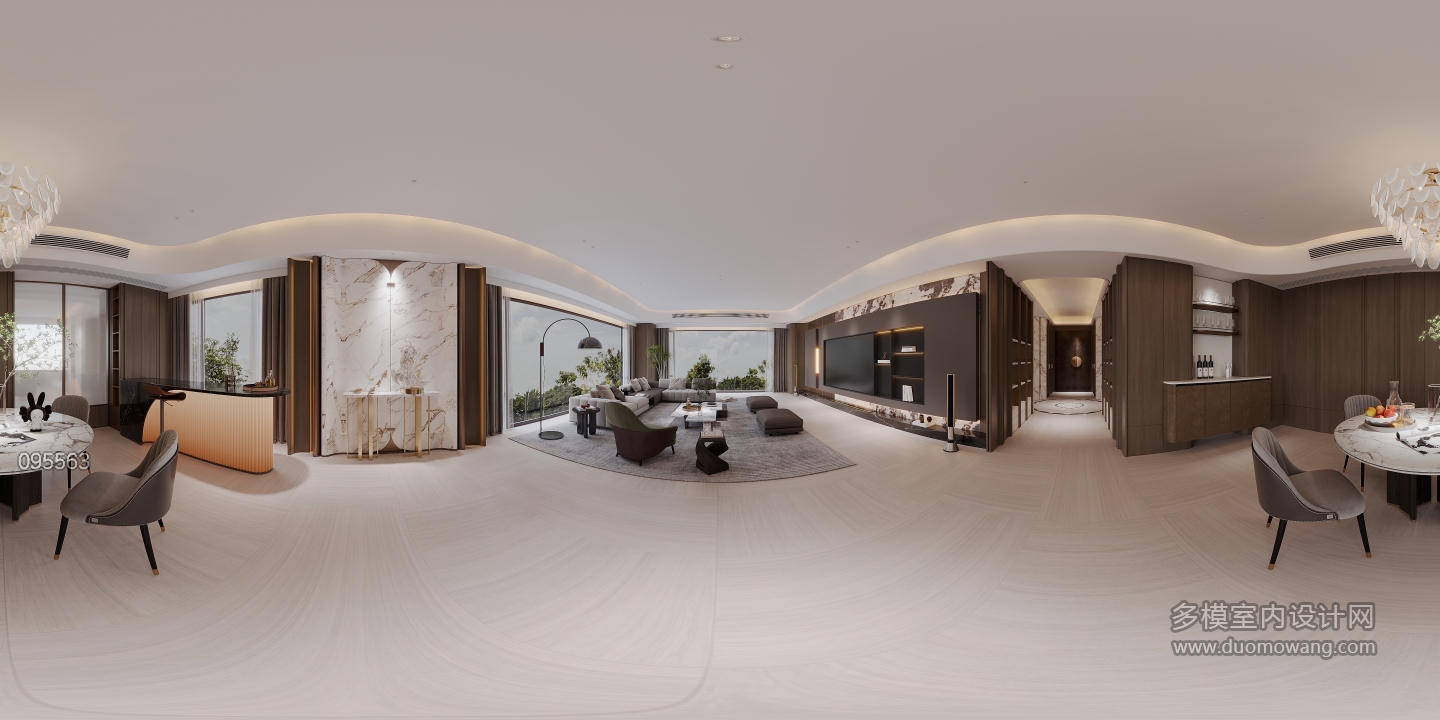 意式轻奢客餐厅全景