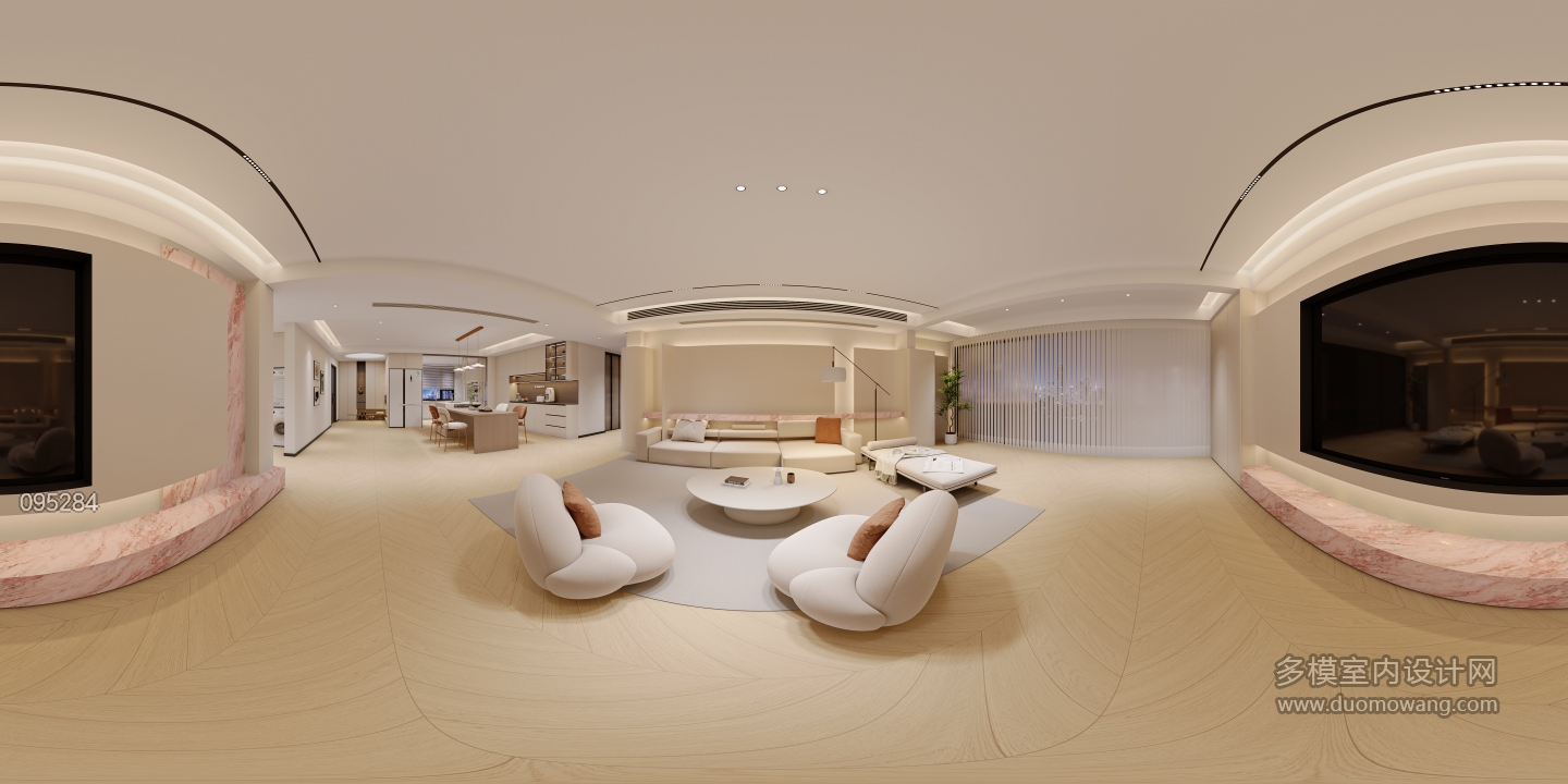奶油风 客厅全景