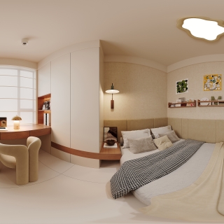 现代男孩房全景