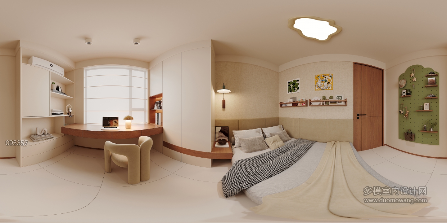 现代男孩房全景