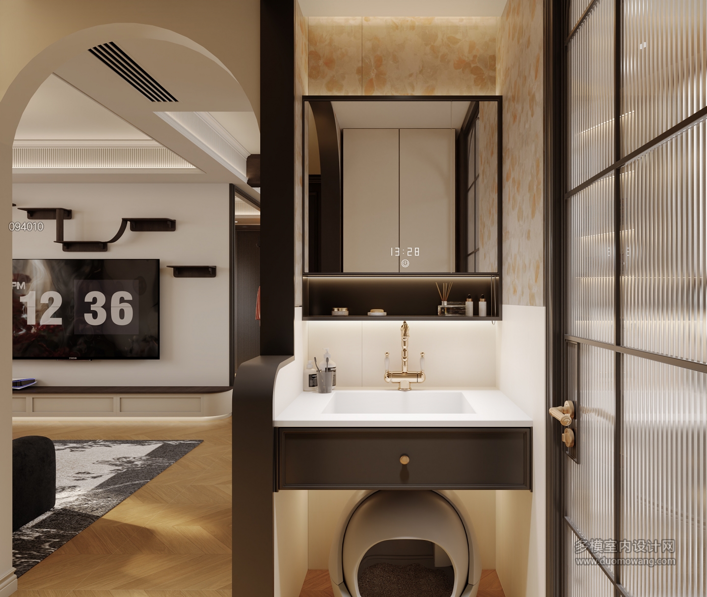 法式中古次卫干区洗手台