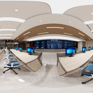 现代大办公室全景