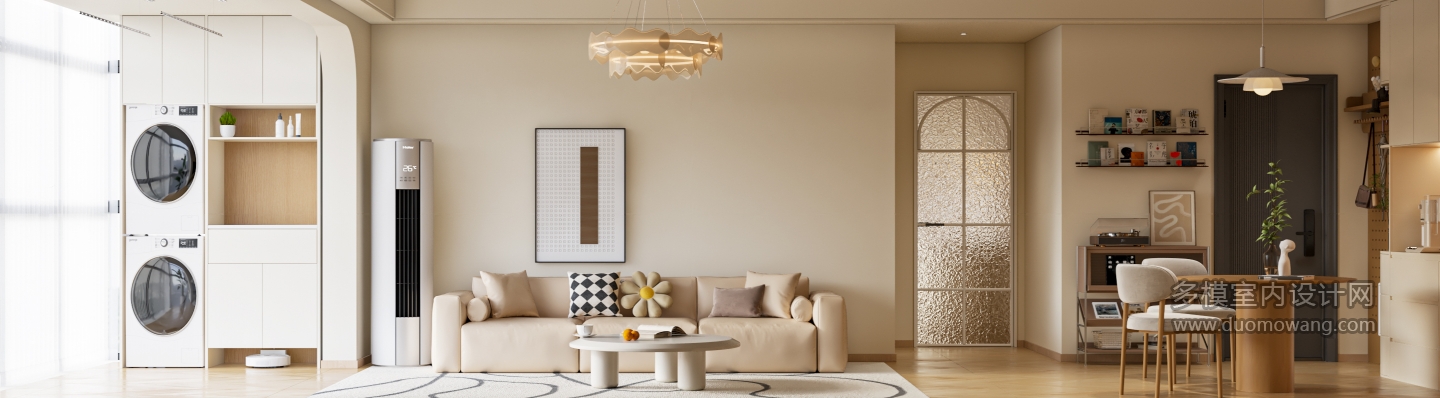 奶油风客餐厅单张2