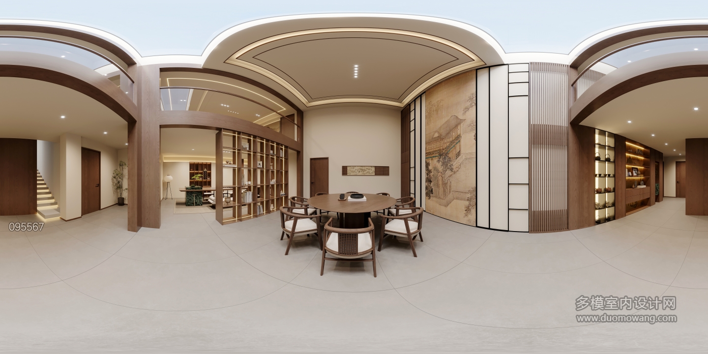 宋式美学负二茶室全景