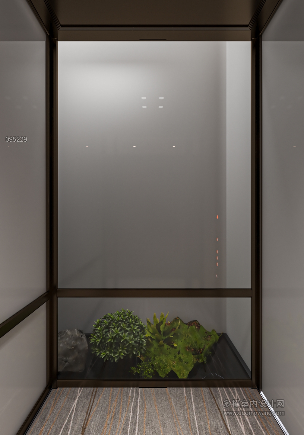 现代别墅三楼电梯间单张