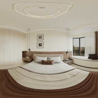现代 主卧 全景