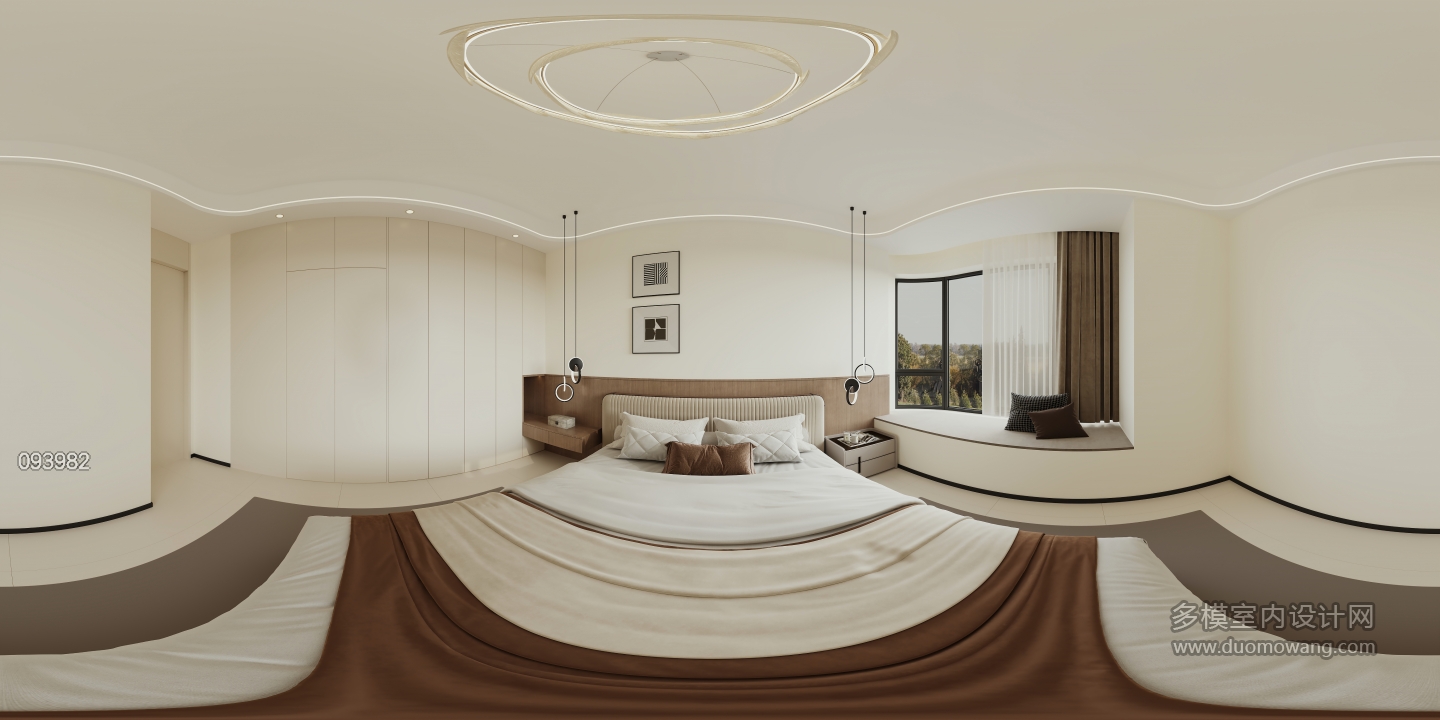 现代 主卧 全景