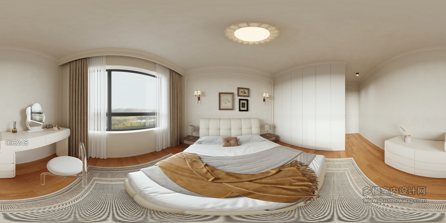 法式 中古风 主卧 全景