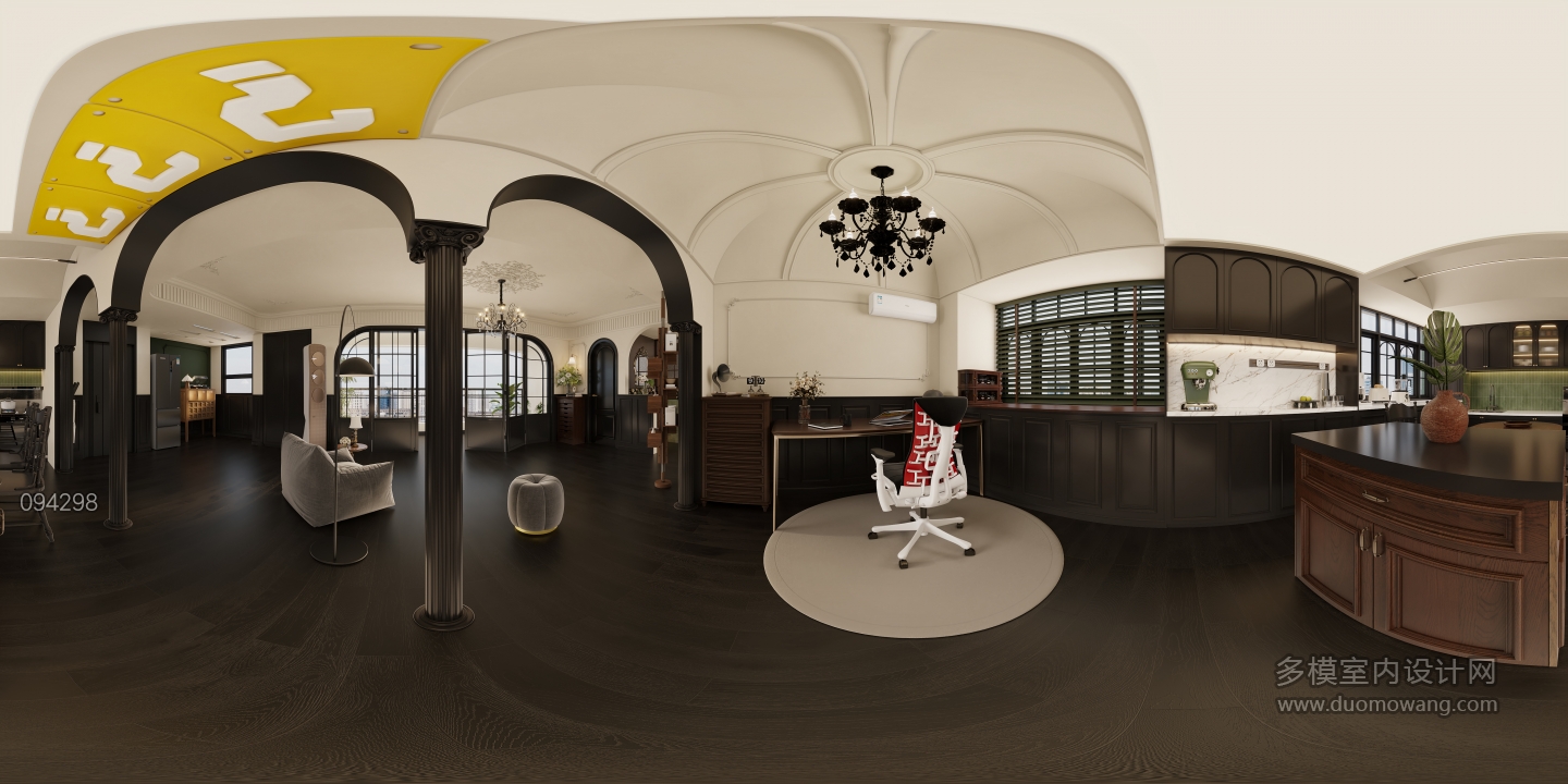 法式复古餐厅-全景