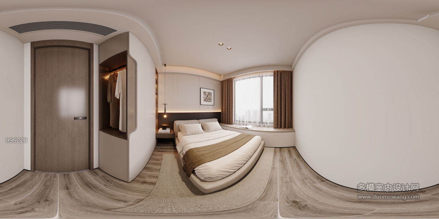 现代意式北次卧全景