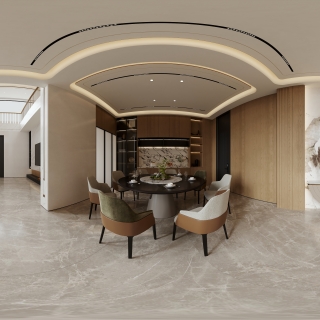 现代 餐厅 全景 新