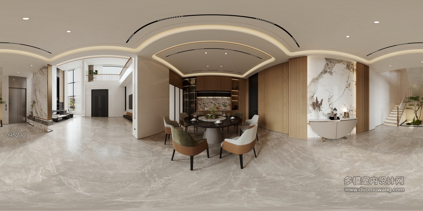 现代 餐厅 全景 新