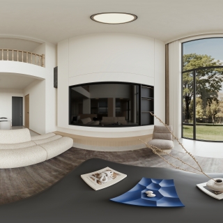 现代 客餐厅 全景 新