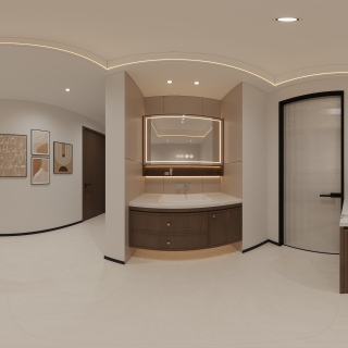 现代二楼过道干区全景